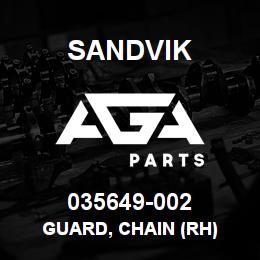 035649-002 Sandvik GUARD, CHAIN (RH) | AGA Parts