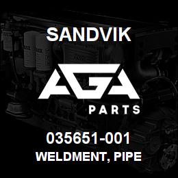 035651-001 Sandvik WELDMENT, PIPE | AGA Parts