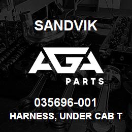035696-001 Sandvik HARNESS, UNDER CAB TO PEDESTAL DR46 | AGA Parts