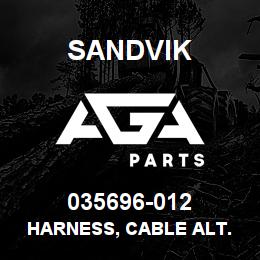 035696-012 Sandvik HARNESS, CABLE ALT. TO STARTER | AGA Parts