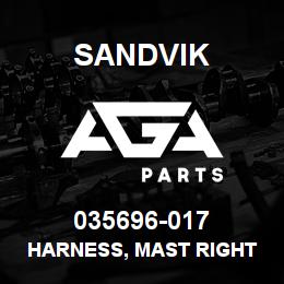 035696-017 Sandvik HARNESS, MAST RIGHT SIDE DR460 | AGA Parts