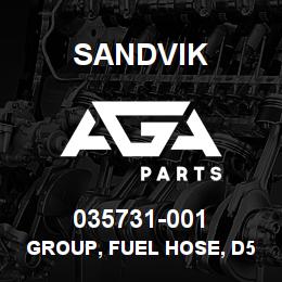 035731-001 Sandvik GROUP, FUEL HOSE, D55/75, C27 | AGA Parts