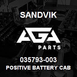 035793-003 Sandvik POSITIVE BATTERY CABLE ASSEMBLY | AGA Parts