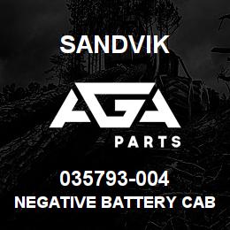 035793-004 Sandvik NEGATIVE BATTERY CABLE ASSEMBLY | AGA Parts