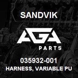 035932-001 Sandvik HARNESS, VARIABLE PUMP CONTROL | AGA Parts