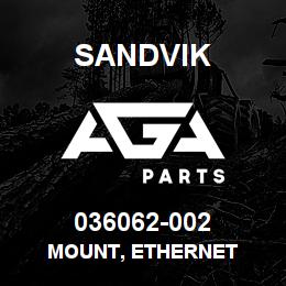 036062-002 Sandvik MOUNT, ETHERNET | AGA Parts