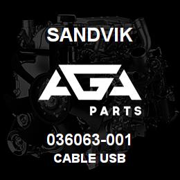 036063-001 Sandvik CABLE USB | AGA Parts