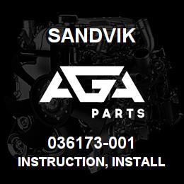036173-001 Sandvik INSTRUCTION, INSTALLATION, PIPES | AGA Parts