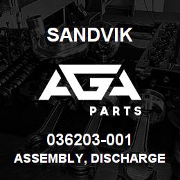 036203-001 Sandvik ASSEMBLY, DISCHARGE HOSE, D90 | AGA Parts