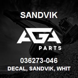 036273-046 Sandvik DECAL, SANDVIK, WHITE | AGA Parts