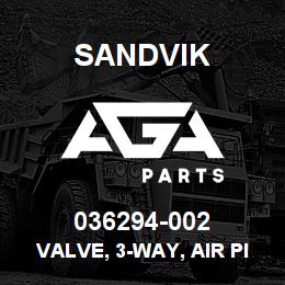 036294-002 Sandvik VALVE, 3-WAY, AIR PIPING GRP | AGA Parts