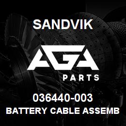 036440-003 Sandvik BATTERY CABLE ASSEMBLY | AGA Parts