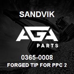 0365-0008 Sandvik FORGED TIP FOR PPC 2400 OP | AGA Parts