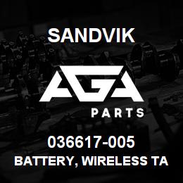 036617-005 Sandvik BATTERY, WIRELESS TACHOMETER RB | AGA Parts