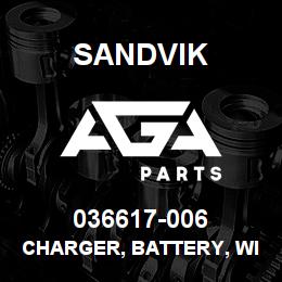 036617-006 Sandvik CHARGER, BATTERY, WIRELESS TACHO RB | AGA Parts