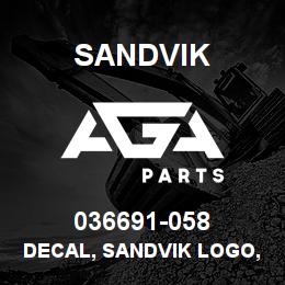 036691-058 Sandvik DECAL, SANDVIK LOGO, RF TACH BAT | AGA Parts