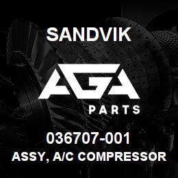 036707-001 Sandvik ASSY, A/C COMPRESSOR MOUNT | AGA Parts