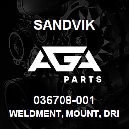 036708-001 Sandvik WELDMENT, MOUNT, DRIVELINE COVER | AGA Parts