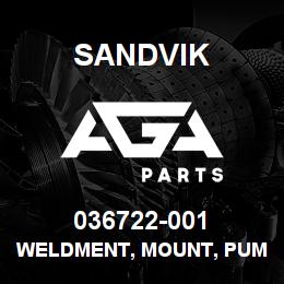 036722-001 Sandvik WELDMENT, MOUNT, PUMP DRIVELINE CV | AGA Parts