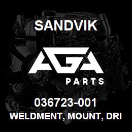 036723-001 Sandvik WELDMENT, MOUNT, DRIVELINE COVER | AGA Parts