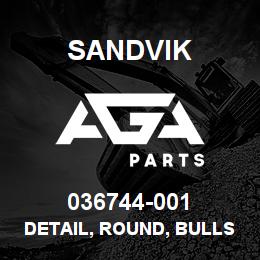 036744-001 Sandvik DETAIL, ROUND, BULLSHAFT NUT, LH | AGA Parts