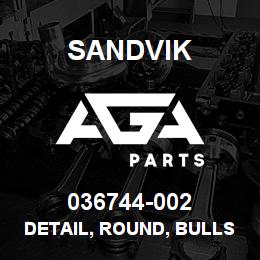 036744-002 Sandvik DETAIL, ROUND, BULLSHAFT NUT, RH | AGA Parts