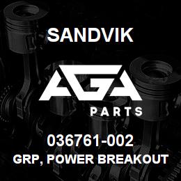 036761-002 Sandvik GRP, POWER BREAKOUT 7" , D75KS KIT | AGA Parts
