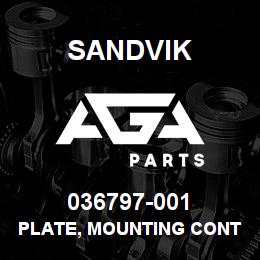 036797-001 Sandvik PLATE, MOUNTING CONTROL JOYSTICK D | AGA Parts