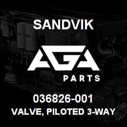 036826-001 Sandvik VALVE, PILOTED 3-WAY, EXTERNAL VENT | AGA Parts