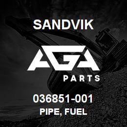 036851-001 Sandvik PIPE, FUEL | AGA Parts