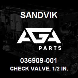 036909-001 Sandvik CHECK VALVE, 1/2 IN. NPT | AGA Parts