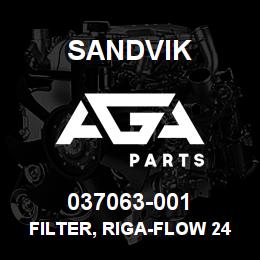 037063-001 Sandvik FILTER, RIGA-FLOW 24X24X12 MERV 14 | AGA Parts