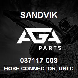 037117-008 Sandvik HOSE CONNECTOR, UNLDNG SYS RB | AGA Parts