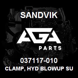 037117-010 Sandvik CLAMP, HYD BLOWUP SUB, RC RB | AGA Parts