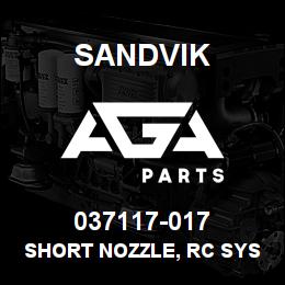 037117-017 Sandvik SHORT NOZZLE, RC SYS RB | AGA Parts