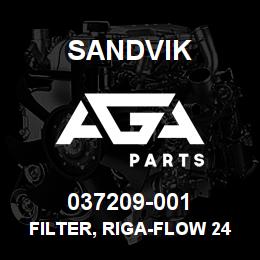 037209-001 Sandvik FILTER, RIGA-FLOW 24X24X12, MERV 1 | AGA Parts