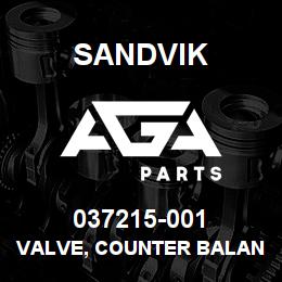 037215-001 Sandvik VALVE, COUNTER BALANCE | AGA Parts