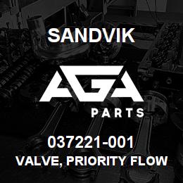 037221-001 Sandvik VALVE, PRIORITY FLOW CONRTOL, 40GP | AGA Parts