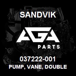 037222-001 Sandvik PUMP, VANE, DOUBLE | AGA Parts