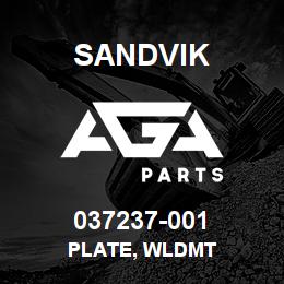 037237-001 Sandvik PLATE, WLDMT | AGA Parts