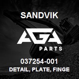037254-001 Sandvik DETAIL, PLATE, FINGER GUARD | AGA Parts