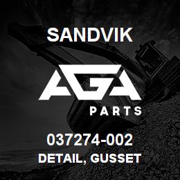 037274-002 Sandvik DETAIL, GUSSET | AGA Parts