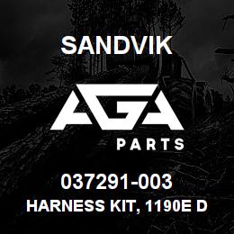 037291-003 Sandvik HARNESS KIT, 1190E DUST FILTRATION | AGA Parts