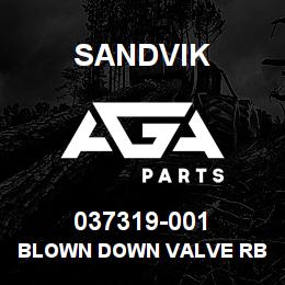 037319-001 Sandvik BLOWN DOWN VALVE RB | AGA Parts