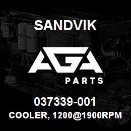 037339-001 Sandvik COOLER, 1200@1900RPM, L&M | AGA Parts