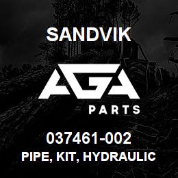 037461-002 Sandvik PIPE, KIT, HYDRAULICS (DR460) | AGA Parts