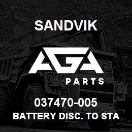 037470-005 Sandvik BATTERY DISC. TO STARTER DISC. | AGA Parts