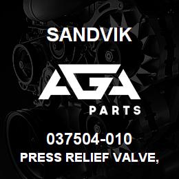 037504-010 Sandvik PRESS RELIEF VALVE, PROPORTIONAL | AGA Parts