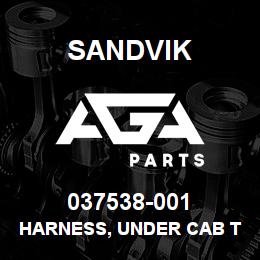 037538-001 Sandvik HARNESS, UNDER CAB TO PEDESTAL DR4 | AGA Parts