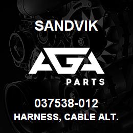 037538-012 Sandvik HARNESS, CABLE ALT. TO STARTER DR4 | AGA Parts